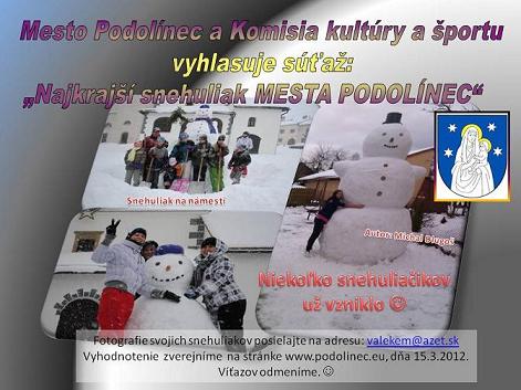 Súťaž o najkrajšieho snehuliaka 2012