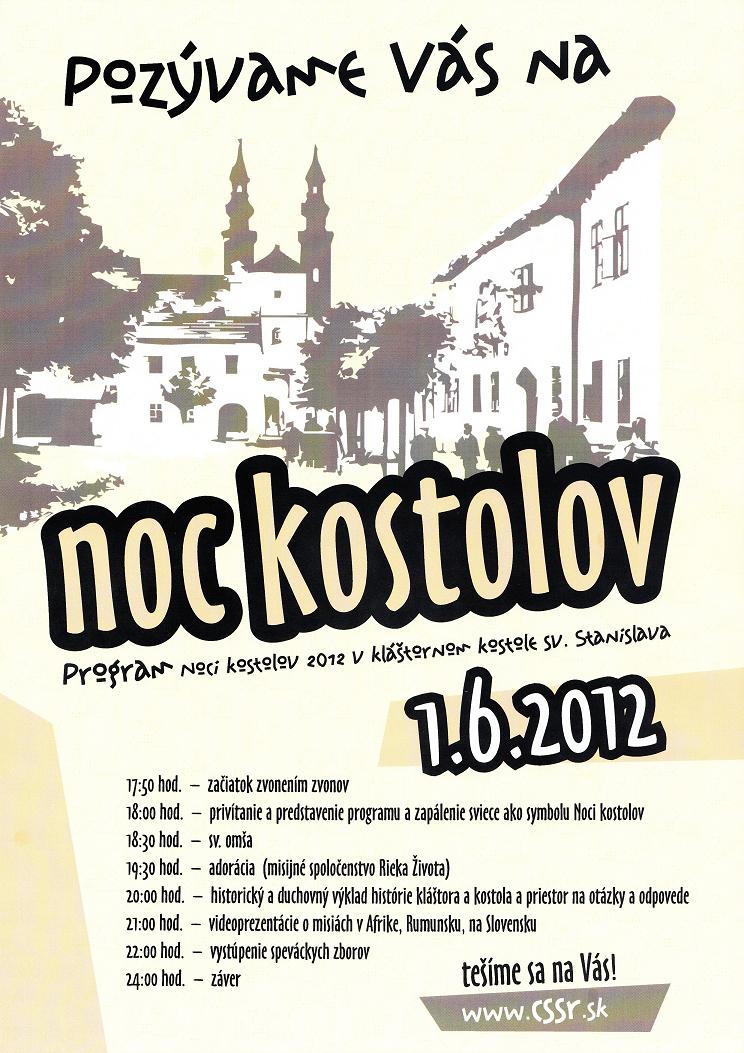 Noc kostolov 2012