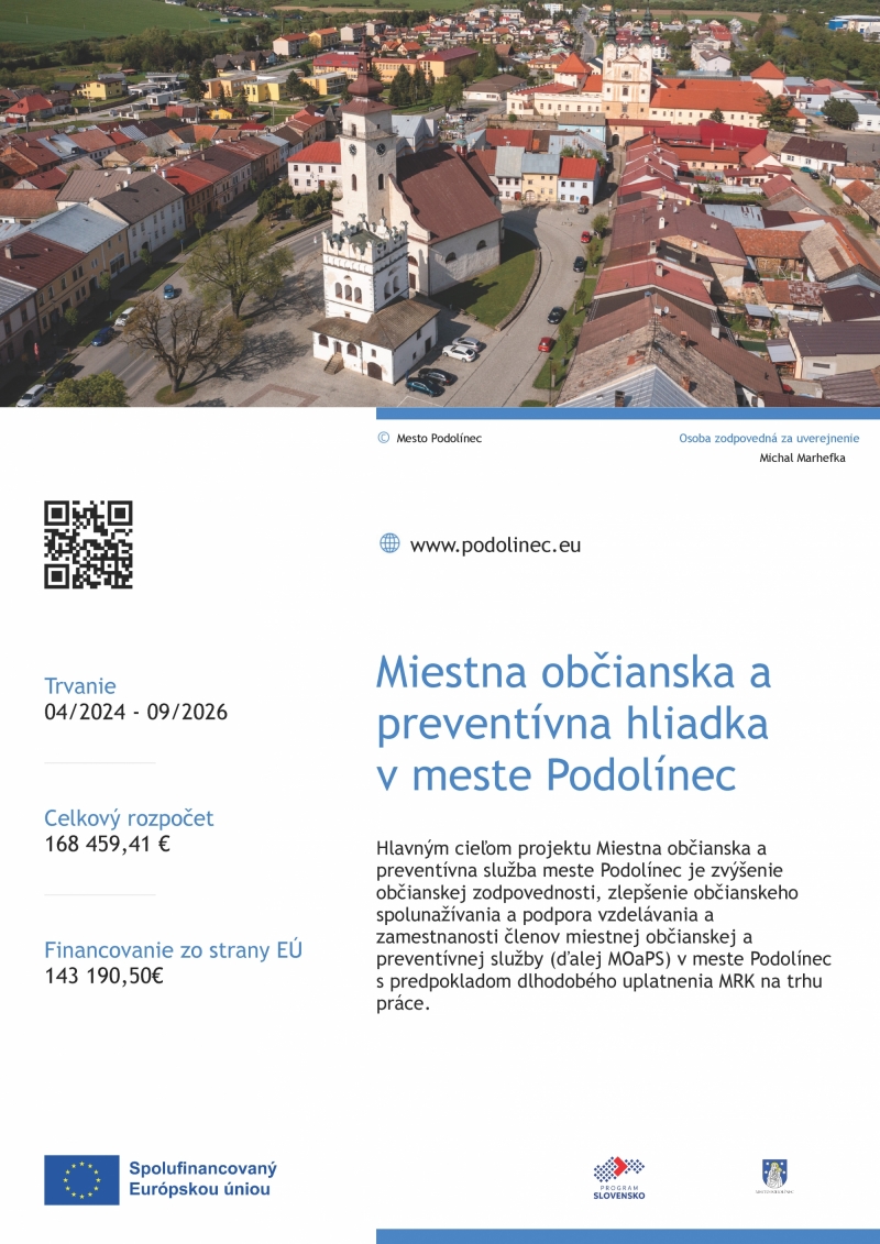 Miestna občianska a preventívna hliadka v meste Podolínec