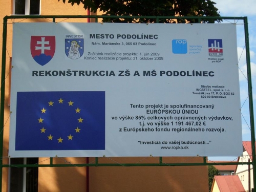 Rekonštrukcia Základnej školy a Materskej školy Podolínec 
