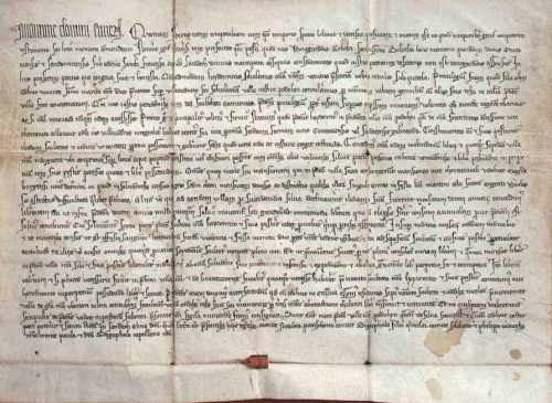 Listina ktorou 7.apríla 1412 kráľ Žigmund Luxemburský povyšuje Podolínec medzi slobodné kráľovské mestá