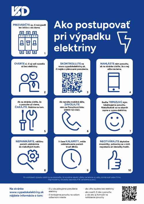 Ako postupovať pri výpadku elektriny 