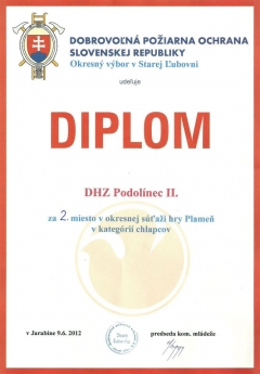Súťaž mladých požiarnikov PLAMEŇ - Jarabina 2012