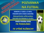 Pozvánka na finálový zápas okresného pohára